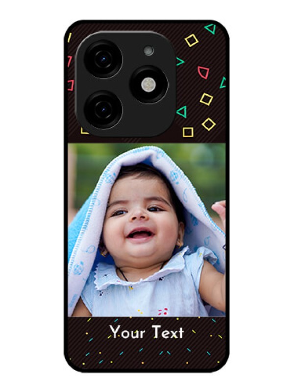 Custom Tecno Spark 20 Custom Metal Phone CaseWith Confetti Birthday Design