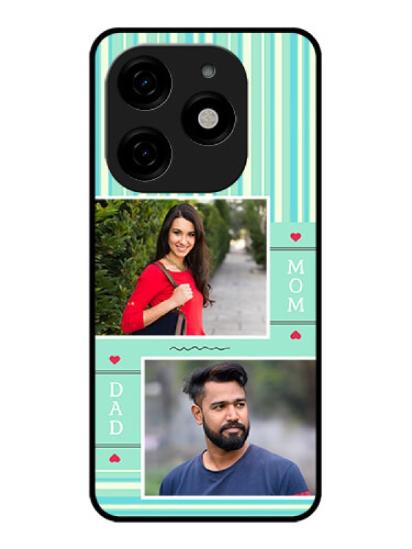 Custom Tecno Spark 20 Custom Metal Phone CaseMom and Dad Pic Design