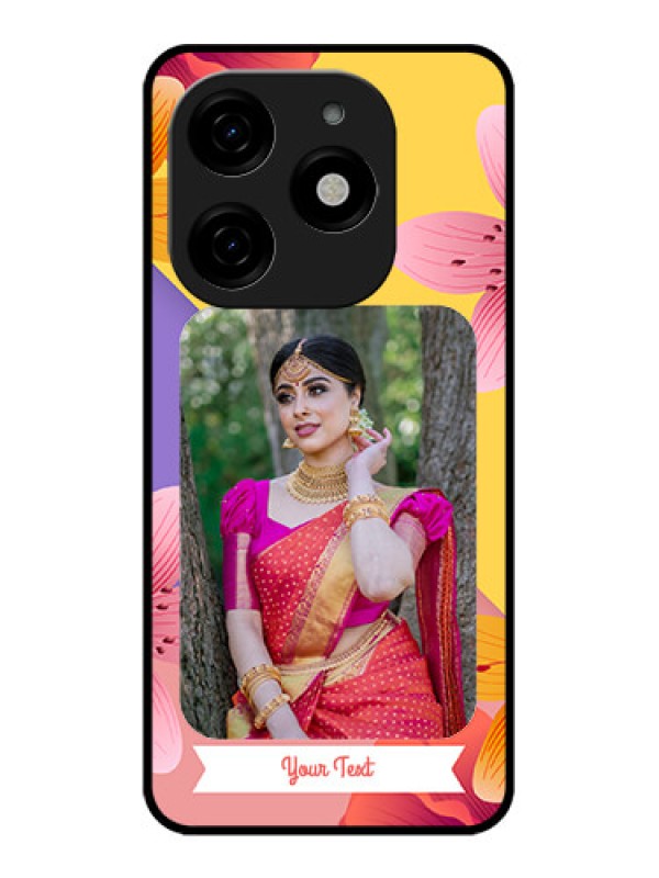 Custom Tecno Spark 20 Custom Metal Phone Case3 Image With Vintage Floral Design