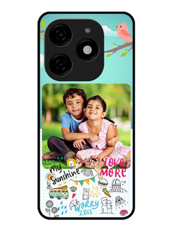 Custom Tecno Spark 20 Custom Metal Phone CaseDoodle Love Design