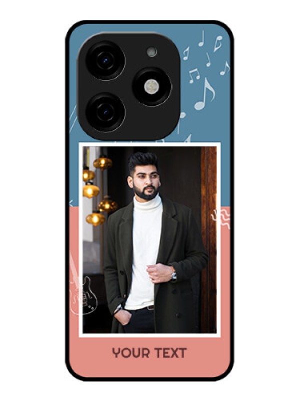 Custom Tecno Spark 20 Custom Metal Phone CaseWith Color Musical Note Design