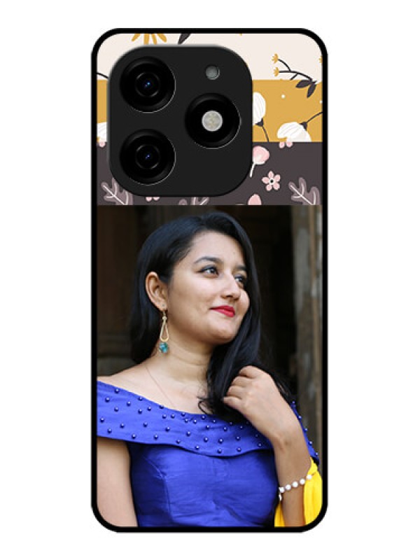 Custom Tecno Spark 20 Custom Metal Phone CaseStylish Floral Design