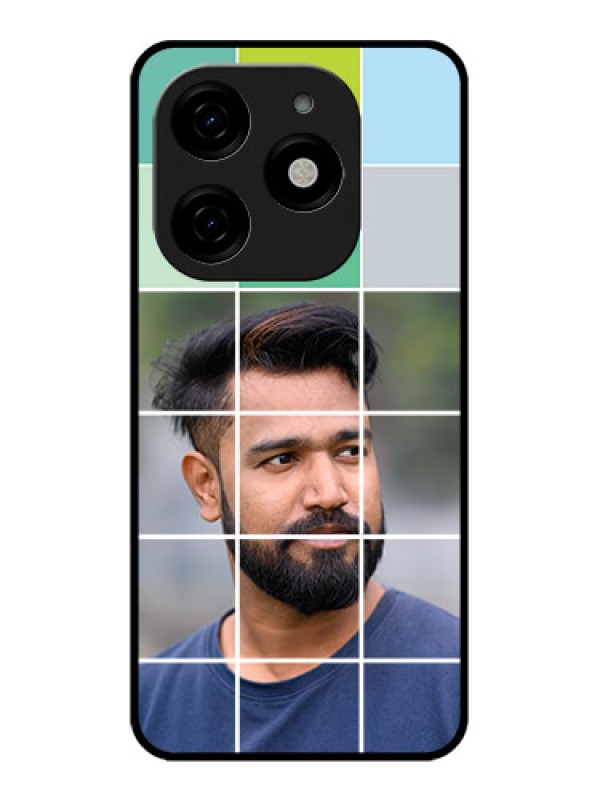 Custom Tecno Spark 20 Custom Metal Phone CaseWith White Box Pattern