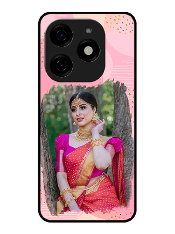 Custom Tecno Spark 20 Custom Metal Phone CaseGold Glitter Splash Design