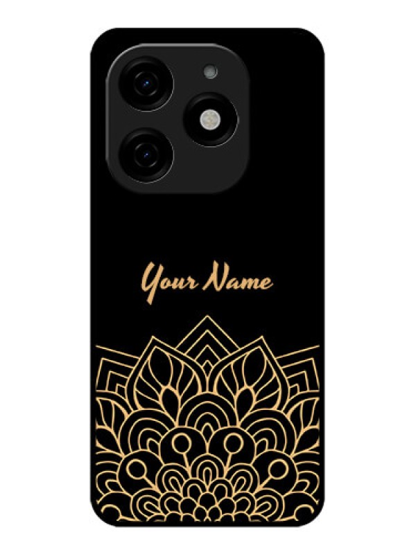 Custom Tecno Spark 20 Custom Metal Phone CaseGolden Mandala Design