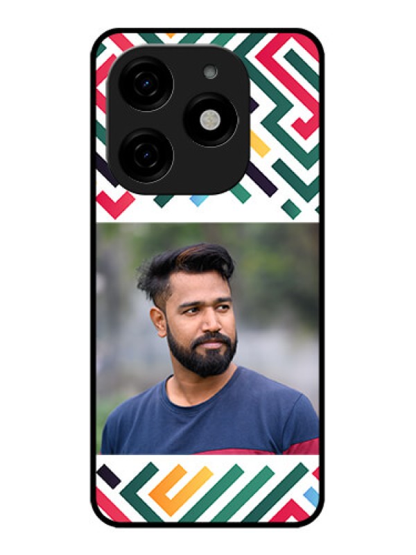 Custom Tecno Spark 20 Custom Metal Phone CaseColorful Maze Pattern Design