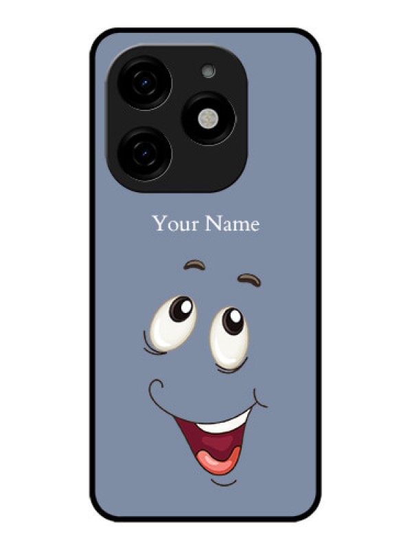 Custom Tecno Spark 20 Custom Metal Phone CaseLaughing Cartoon Face Design