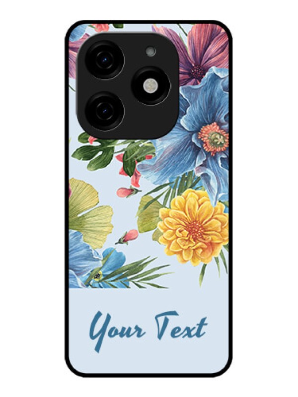 Custom Tecno Spark 20 Custom Metal Phone CaseStunning Watercolored Flowers Painting Design