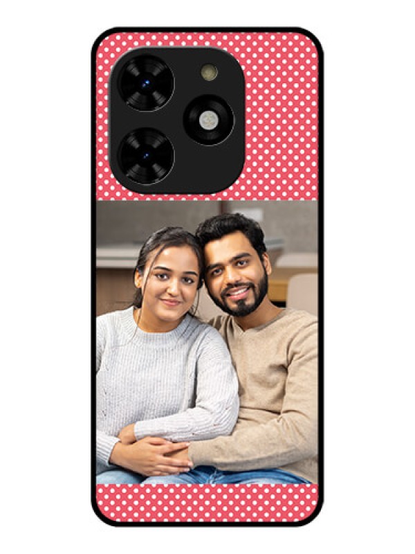 Custom Tecno Spark 20C Custom Metal Phone CaseWhite Dotted Design