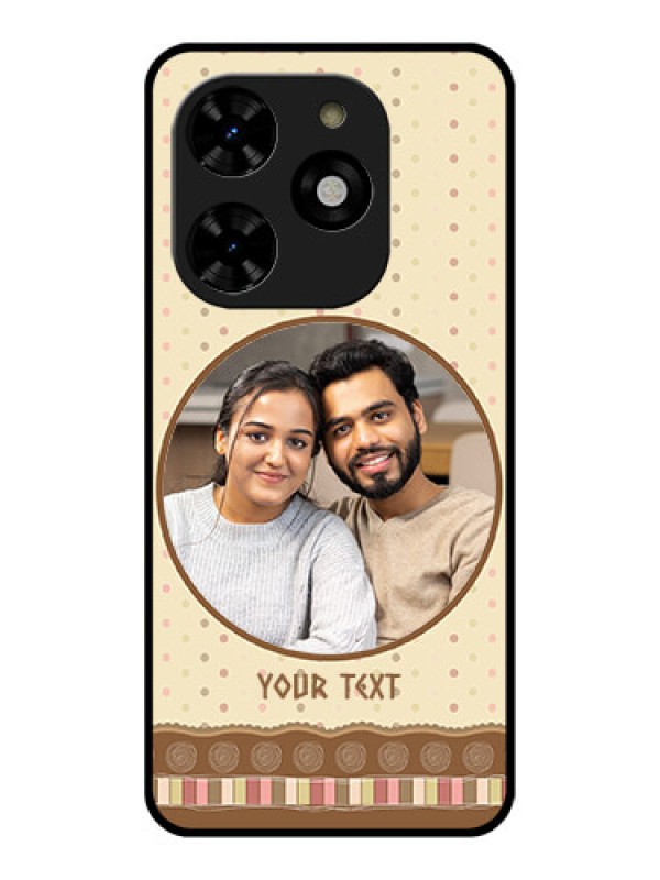 Custom Tecno Spark 20C Custom Metal Phone CaseBrown Dotted Mobile Case Design