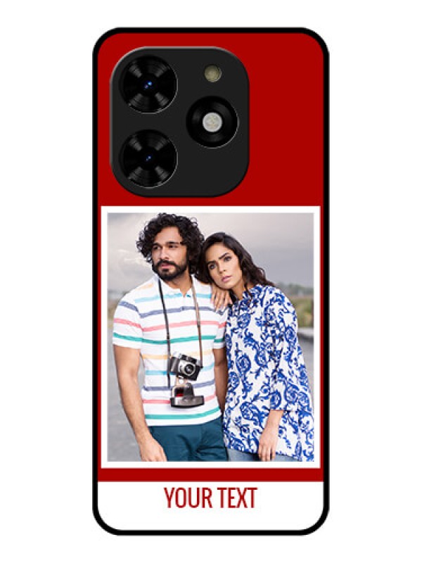 Custom Tecno Spark 20C Custom Metal Phone CaseRed Color Design