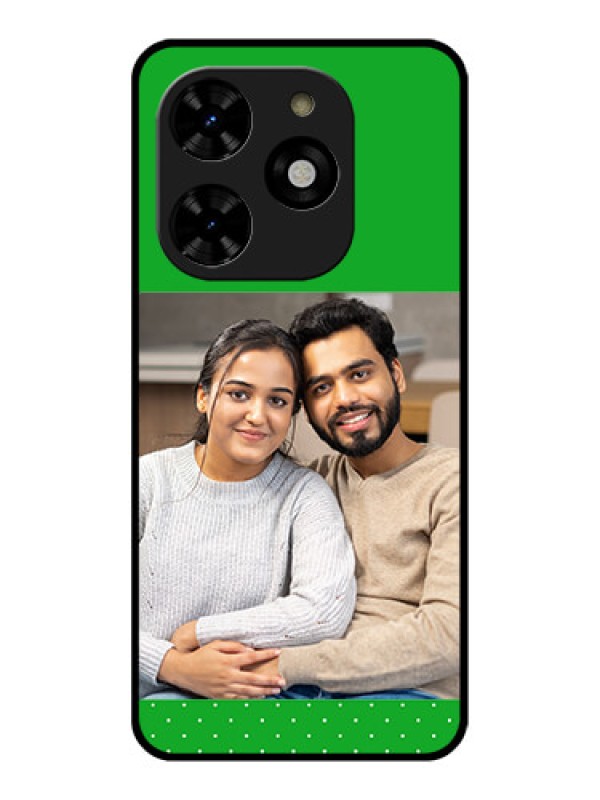 Custom Tecno Spark 20C Custom Metal Phone CaseGreen Pattern Design