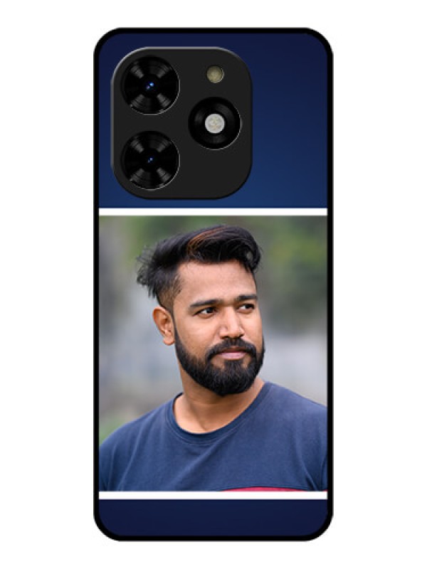 Custom Tecno Spark 20C Custom Metal Phone CaseSimple Royal Blue Design