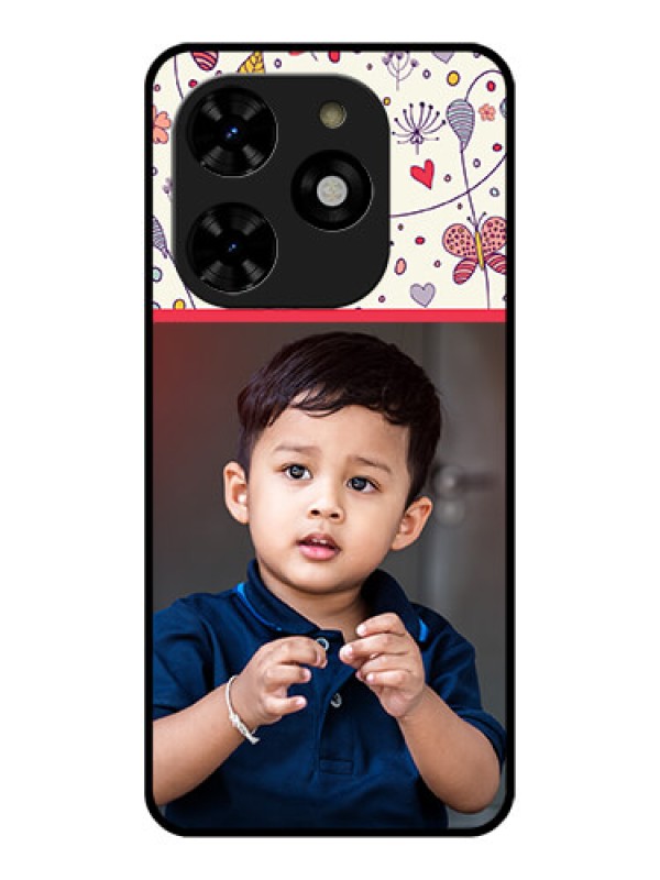 Custom Tecno Spark 20C Custom Metal Phone CasePremium Floral Design