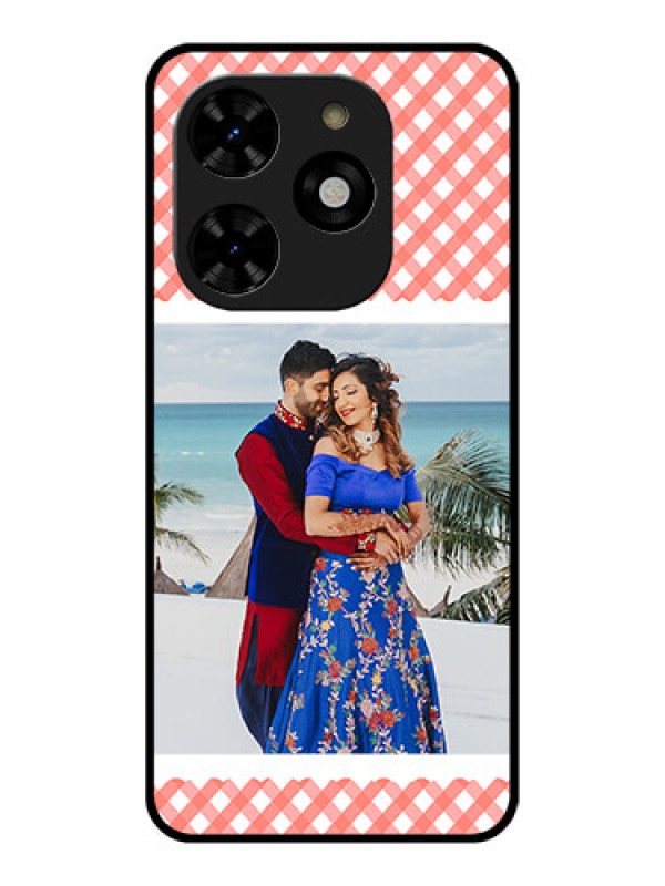 Custom Tecno Spark 20C Custom Metal Phone CasePink Pattern Design