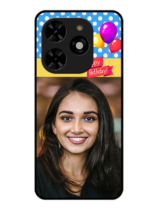 Custom Tecno Spark 20C Custom Metal Phone CaseHappy Birthday Design