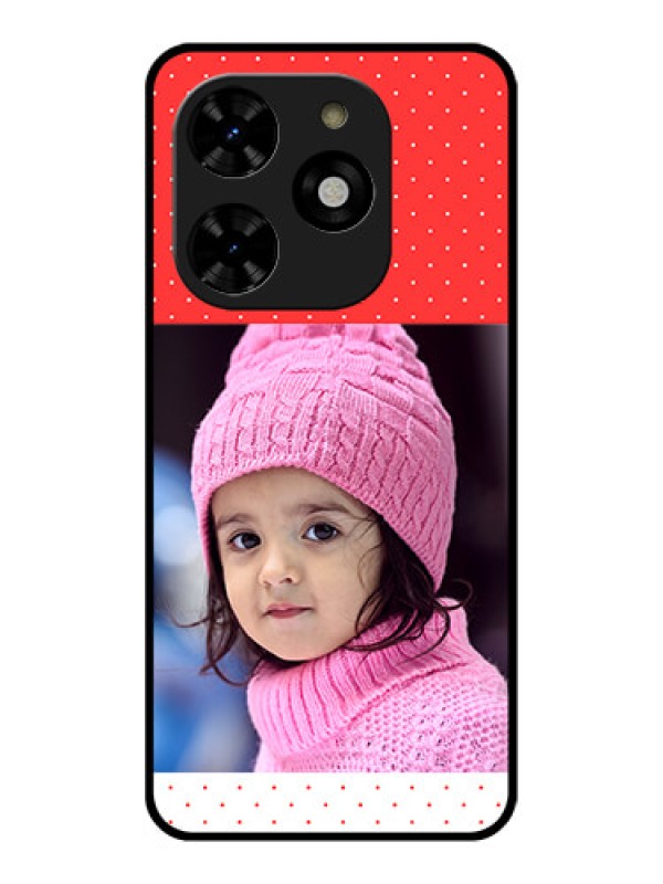 Custom Tecno Spark 20C Custom Metal Phone CaseRed Pattern Design