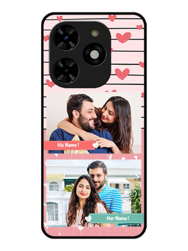 Custom Tecno Spark 20C Custom Metal Phone CasePhoto With Heart Design