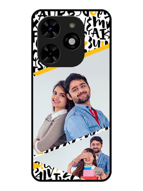 Custom Tecno Spark 20C Custom Metal Phone CaseLetters Pattern Design