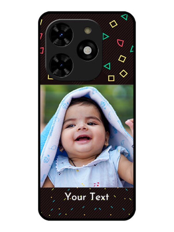 Custom Tecno Spark 20C Custom Metal Phone CaseWith Confetti Birthday Design