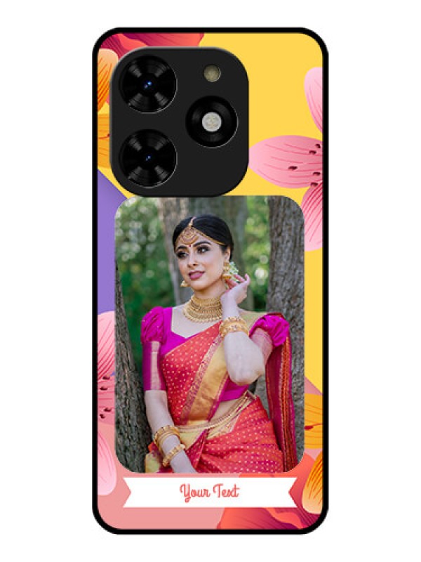 Custom Tecno Spark 20C Custom Metal Phone Case3 Image With Vintage Floral Design