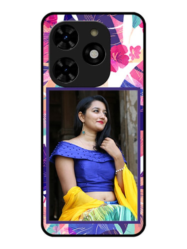 Custom Tecno Spark 20C Custom Metal Phone CaseAbstract Floral Design