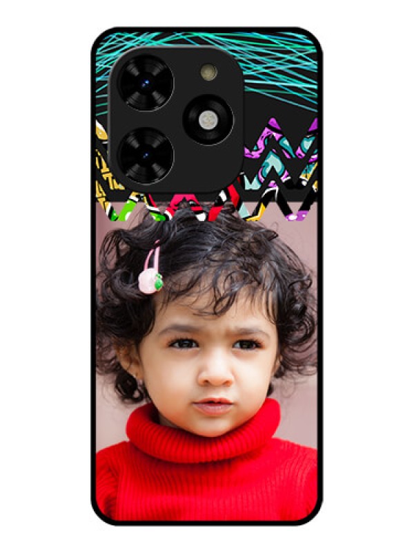 Custom Tecno Spark 20C Custom Metal Phone CaseNeon Abstract Design