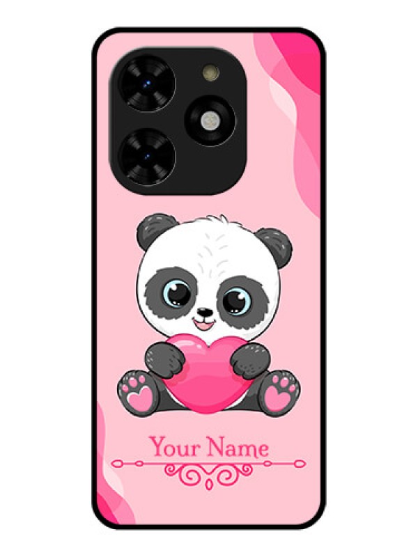 Custom Tecno Spark 20C Custom Metal Phone CaseCute Panda Design