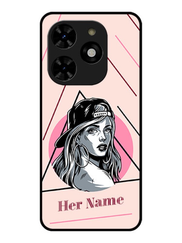 Custom Tecno Spark 20C Custom Metal Phone CaseRockstar Girl Design