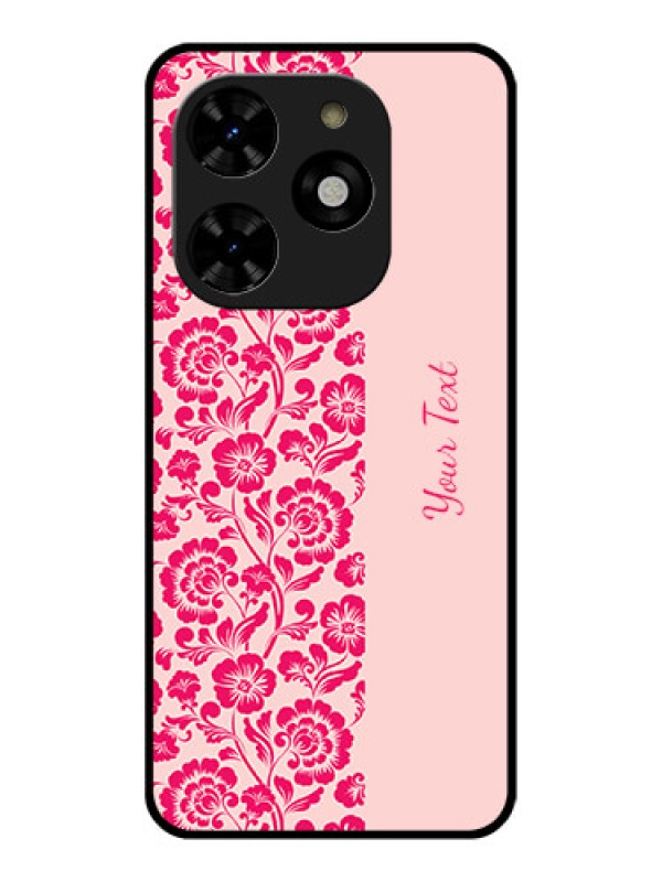 Custom Tecno Spark 20C Custom Metal Phone CaseAttractive Floral Pattern Design