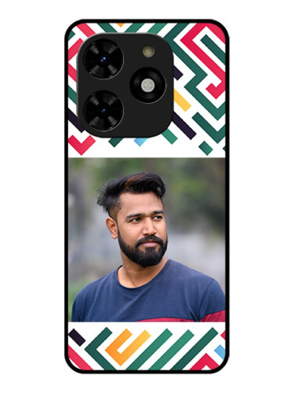 Custom Tecno Spark 20C Custom Metal Phone CaseColorful Maze Pattern Design