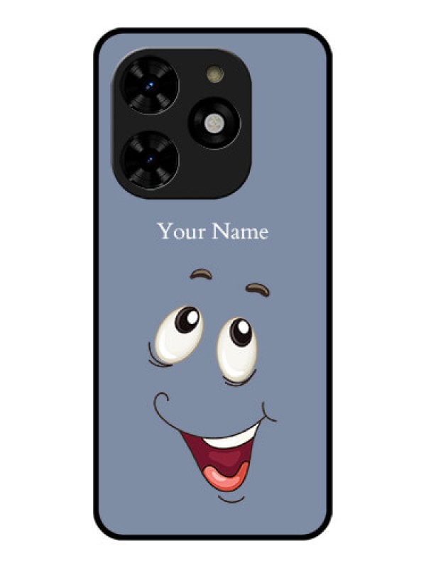 Custom Tecno Spark 20C Custom Metal Phone CaseLaughing Cartoon Face Design