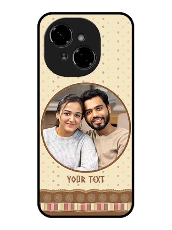 Custom Tecno Spark Go 1 Custom Metal Phone Case - Brown Dotted Mobile Case Design