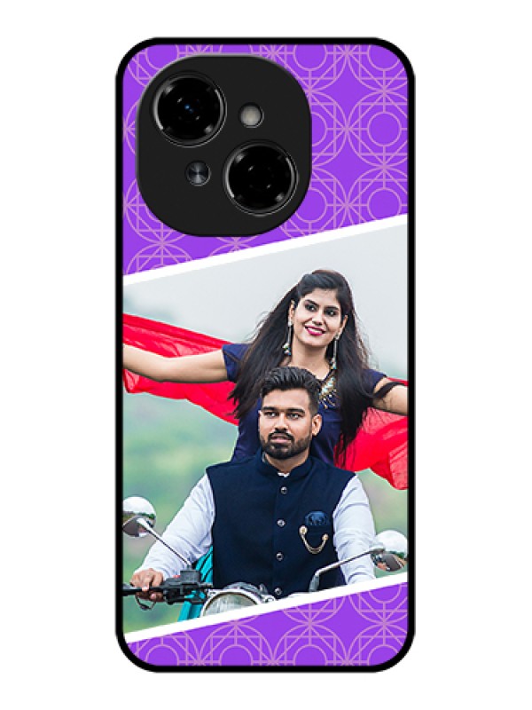 Custom Tecno Spark Go 1 Custom Metal Phone Case - Violet Color Pattern Design