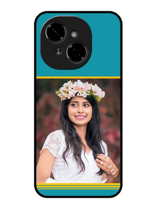 Custom Tecno Spark Go 1 Custom Metal Phone Case - Yellow & Blue Design