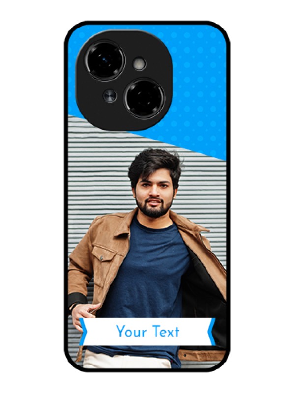 Custom Tecno Spark Go 1 Custom Metal Phone Case - Simple Blue Color Design