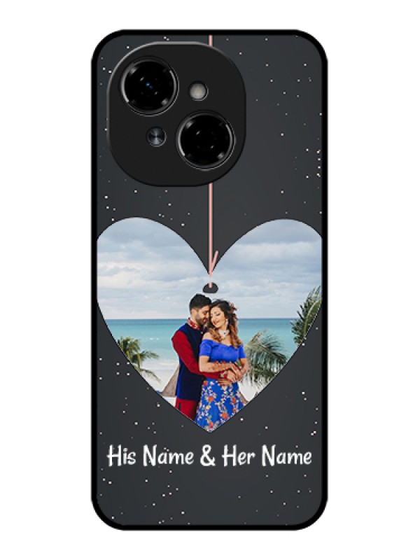 Custom Tecno Spark Go 1 Custom Metal Phone Case - Hanging Heart Design