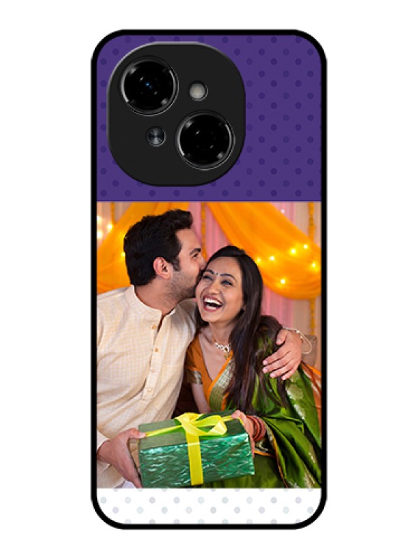 Custom Tecno Spark Go 1 Custom Metal Phone Case - Violet Colored Pattern Design