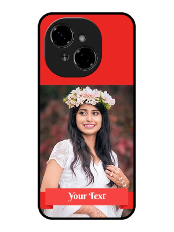 Custom Tecno Spark Go 1 Custom Metal Phone Case - Simple Red Color Design