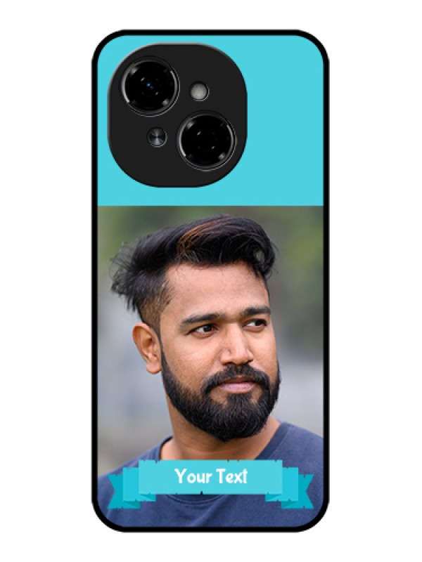 Custom Tecno Spark Go 1 Custom Metal Phone Case - Blue Color Design