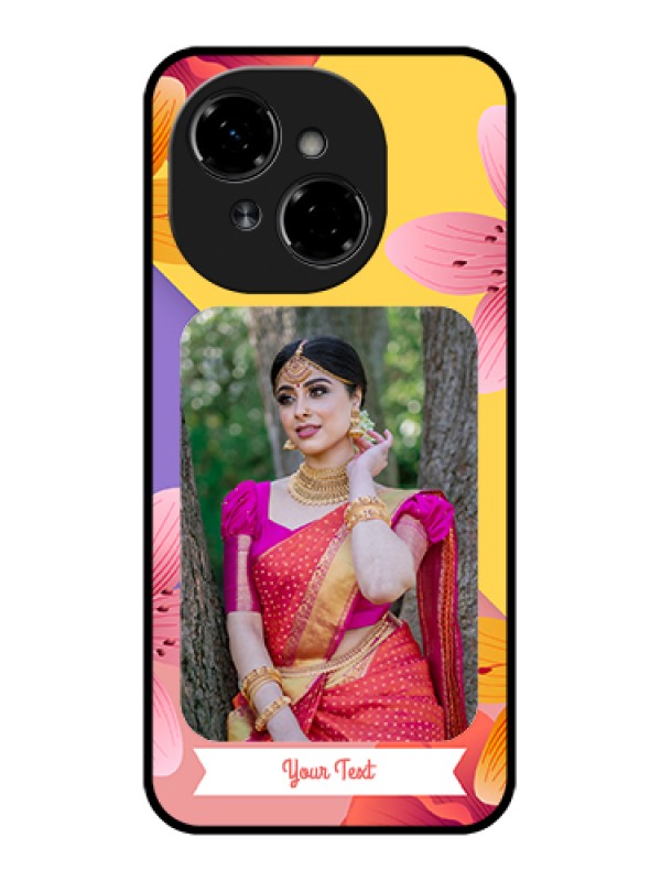 Custom Tecno Spark Go 1 Custom Metal Phone Case - 3 Image With Vintage Floral Design