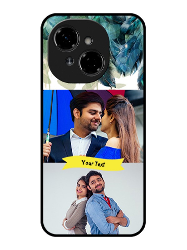 Custom Tecno Spark Go 1 Custom Metal Phone Case - Image With Boho Peacock Feather Design