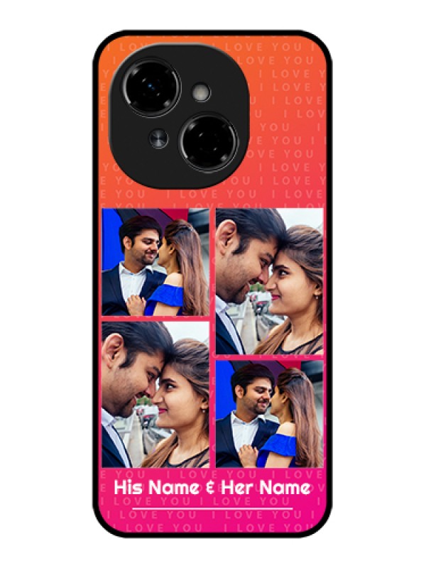 Custom Tecno Spark Go 1 Custom Metal Phone Case - I Love You Pink Design