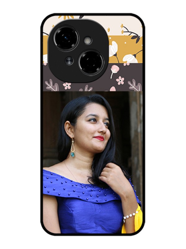 Custom Tecno Spark Go 1 Custom Metal Phone Case - Stylish Floral Design