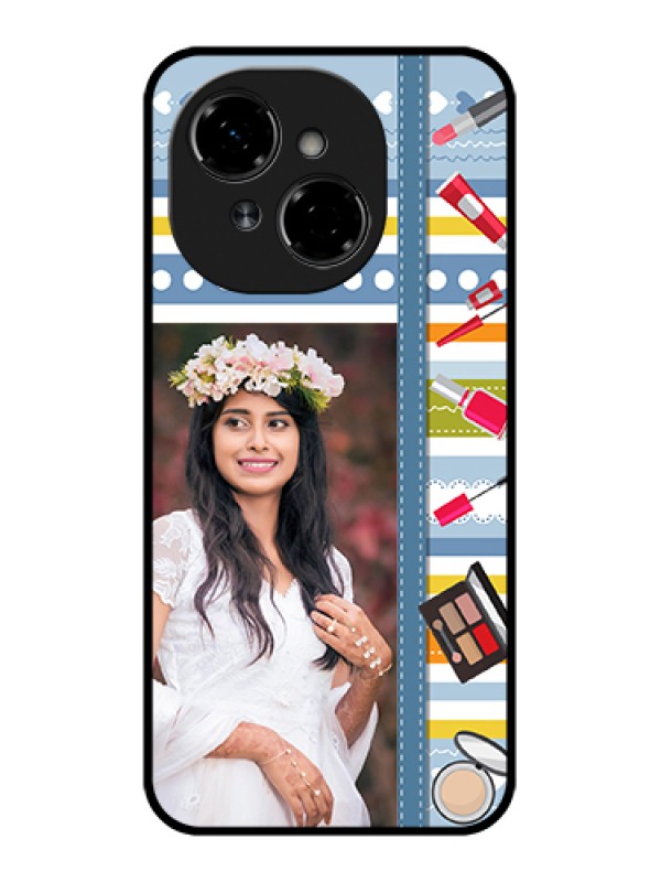 Custom Tecno Spark Go 1 Custom Metal Phone Case - Makeup Icons Design