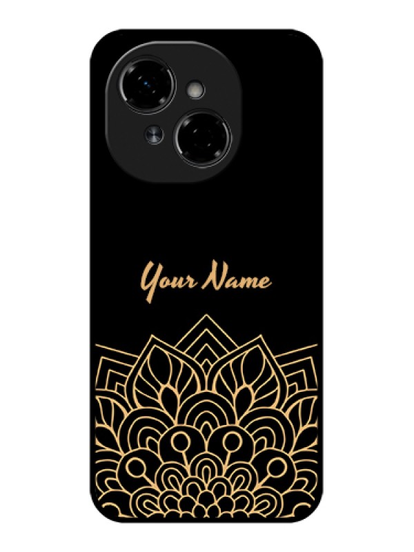 Custom Tecno Spark Go 1 Custom Metal Phone Case - Golden Mandala Design