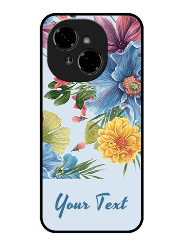 Custom Tecno Spark Go 1 Custom Metal Phone Case - Stunning Watercolored Flowers Painting Design