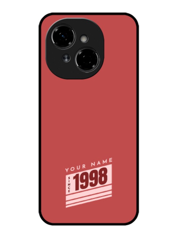 Custom Tecno Spark Go 1 Custom Metal Phone Case - Red Custom Year Of Birth Design