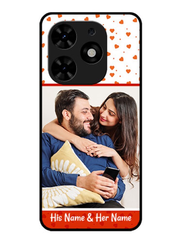 Custom Tecno Spark Go 2024 Custom Metal Phone CaseOrange Love Symbol Design