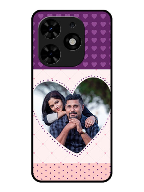 Custom Tecno Spark Go 2024 Custom Metal Phone CaseViolet Love Dots Design